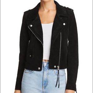 BlankNYC fringe black suede moto jacket
